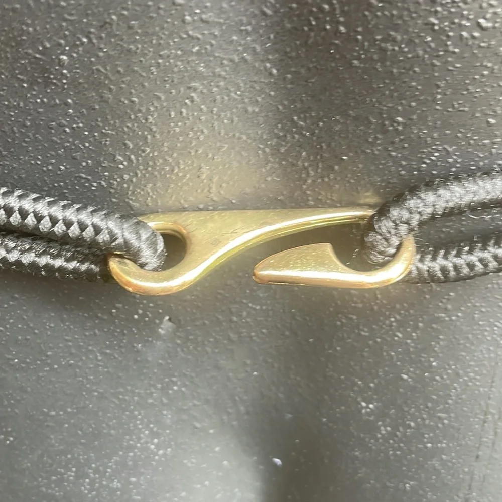 Vintage 90’s Black Braided Rope Belt w/ Silver & Bronze Etched Beads – 27”